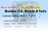 Image of a Montana Hunting and Fishing License Providers and Fishing License
